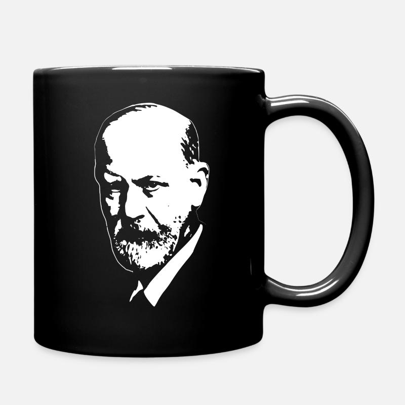 Sigmund Freud weiß auf schwarz - Mug uni - noir