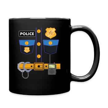 Police Costume Policeman Policewoman Cop Law Enfor - Full Colour Mug - black - Right