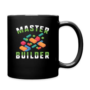 Master Builder Building Blocks Toy Bricks Gift - Tasse einfarbig - Schwarz - Rechts