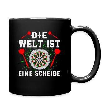 Dart Darts Bullseye Dartspieler Dartboard Geschenk - Tasse einfarbig - Schwarz - Rechts