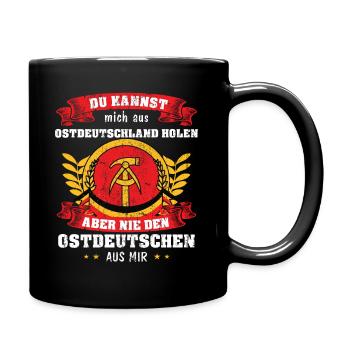 Ostdeutschland Ostdeutscher Ossi DDR Geschenk - Tasse einfarbig - Schwarz - Rechts