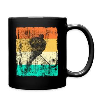 Eishockey Ice Hockey Retro Vintage Design Geschenk - Tasse einfarbig - Schwarz - Rechts