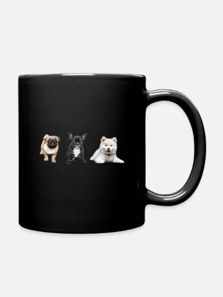 Pug puppy - Full Colour Mug - black