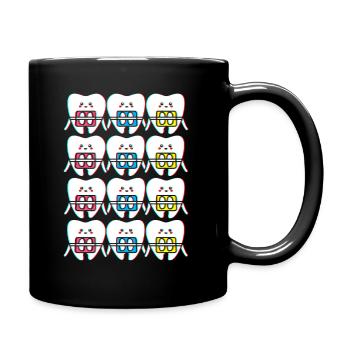 Zahnspange Zahnarzt Zahnärztin - Tasse einfarbig - Schwarz - Rechts
