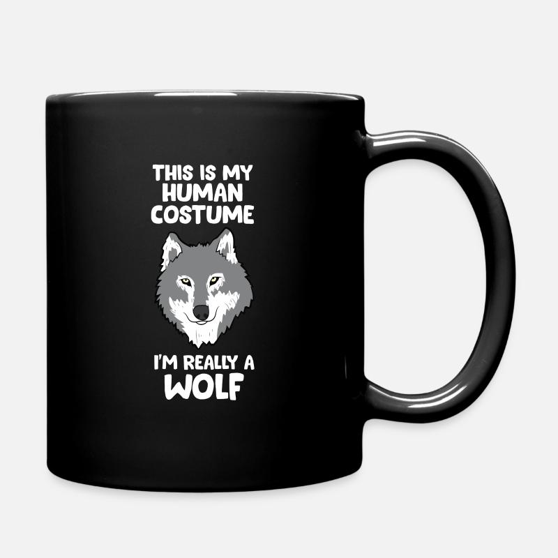 Wolf Geschenk Kinder Ich Bin Wirklich Ein Wolf - Tasse einfarbig - Schwarz