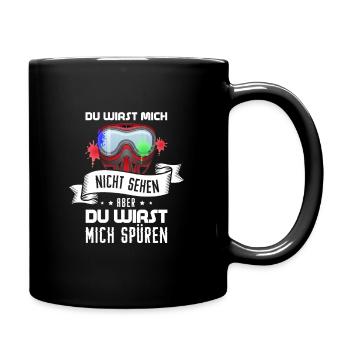 Paintball Paintballer Gotcha Geschenkidee - Tasse einfarbig - Schwarz - Rechts