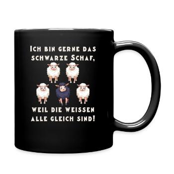 Ich bin gerne das schwarze Schaf - Tasse einfarbig - Schwarz - Rechts