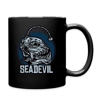 Deep sea frogfish Seadevil - Full Colour Mug - black - Right