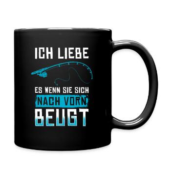 Ich liebe es, wenn sie sich nach vorne beugt - Tasse einfarbig - Schwarz - Rechts