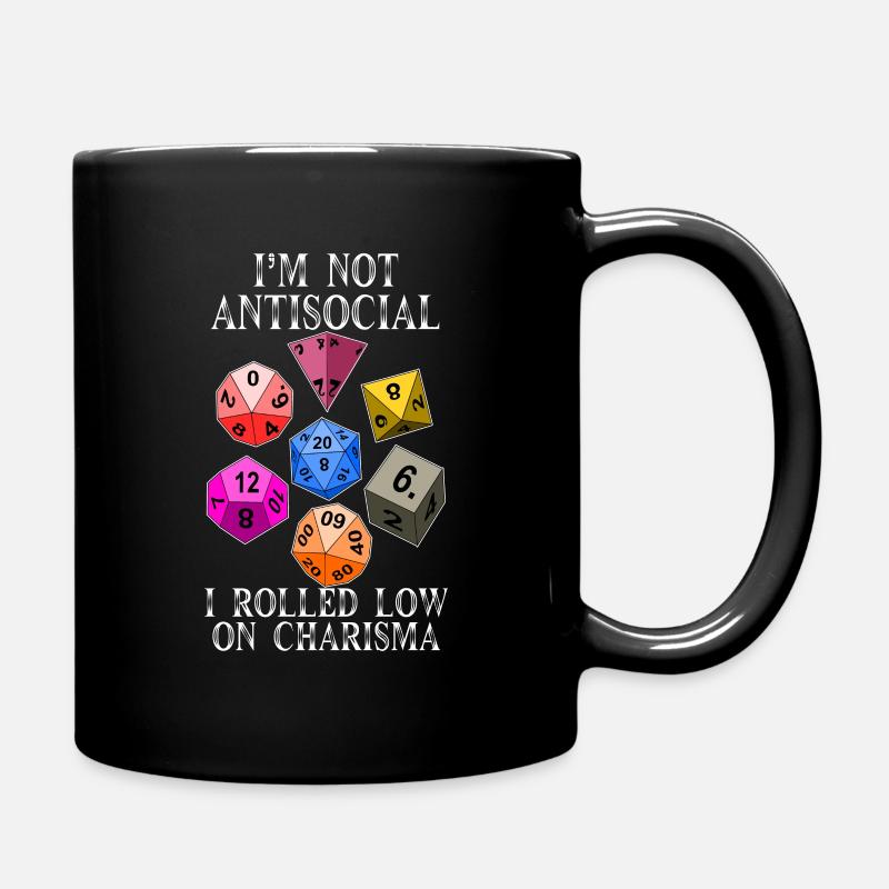 Ich bin nicht unsozial Ich habe auf Charisma RPG - Tasse einfarbig - Schwarz