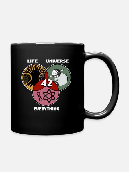 Life Universe and all that 42 answer to that - Full Colour Mug - black
