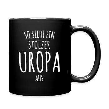 So sieht ein stolzer Uropa aus Stiefvater - Tasse einfarbig - Schwarz - Rechts