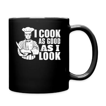 Kochen Koch Küche Chefkoch Köchin Essen Geschenk - Tasse einfarbig - Schwarz - Rechts