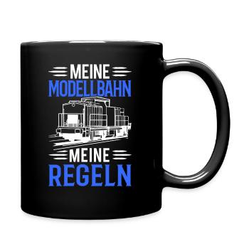 Meine Modellbahn Meine Regeln Modelleisenbahn Mode - Tasse einfarbig - Schwarz - Rechts