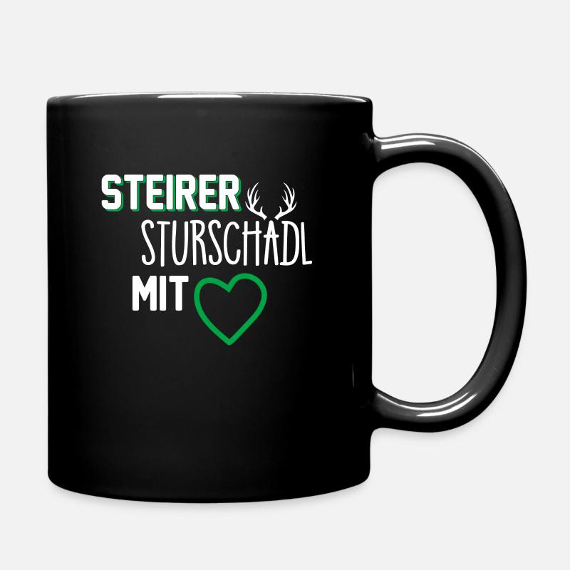 Steiermark Spruch Steirer Mit Herz - Tasse einfarbig - Schwarz