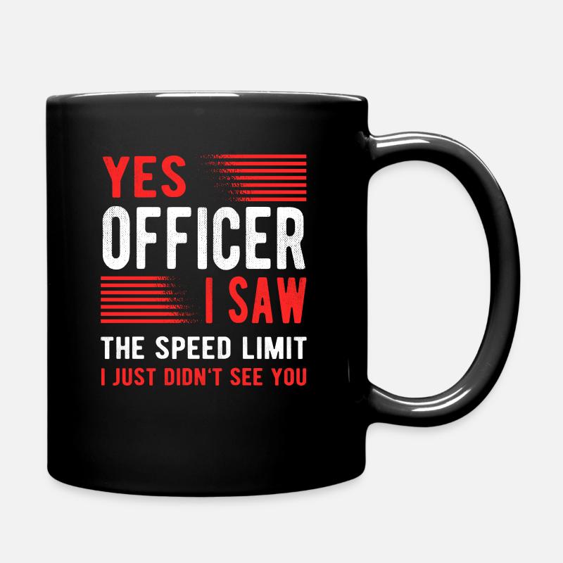 Speed limit police speed camera - Full Colour Mug - black