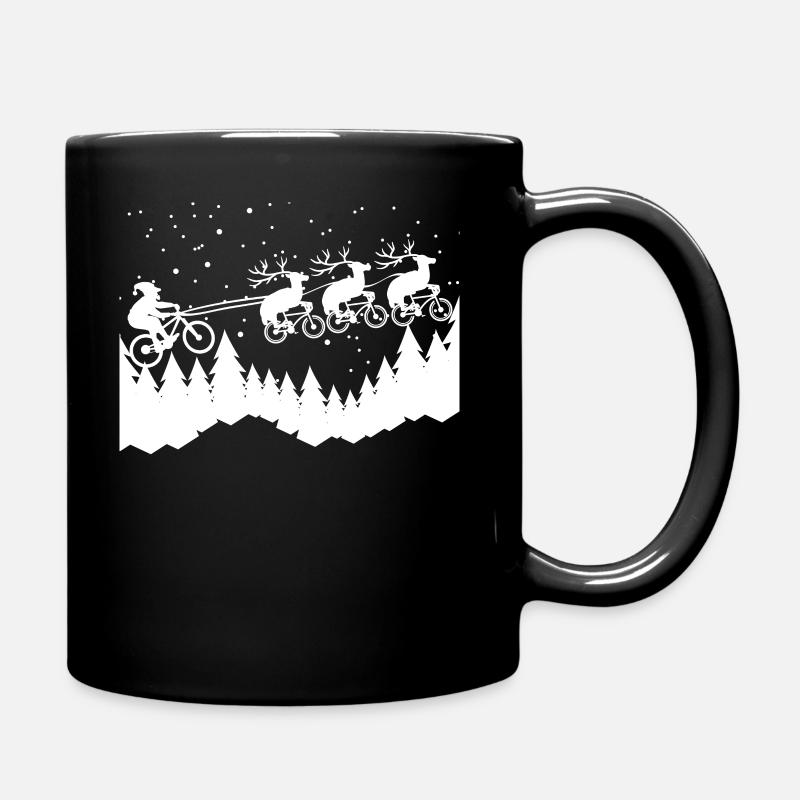 Fahrrad Weihnachten - Tasse einfarbig - Schwarz