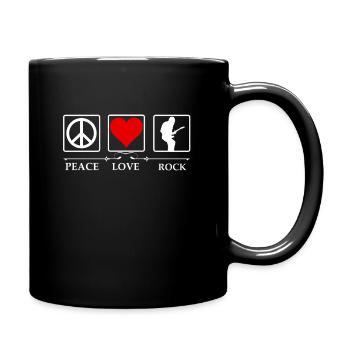 Peace Love Rock and Roll Rocknroll - Tasse einfarbig - Schwarz - Rechts