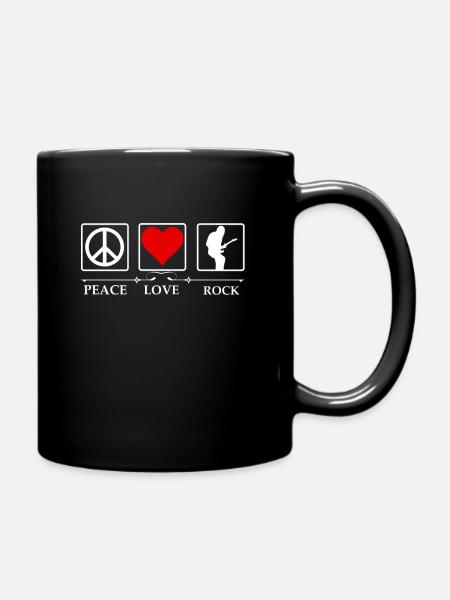 Paix amour rock and roll rock and roll - Mug uni - noir