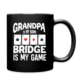 Grandfather Bridge Card Game Gamblers Family - Full Colour Mug - black - Right