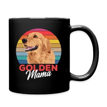 Golden Retriever Mama süßes Geschenk - Tasse einfarbig - Schwarz - Rechts