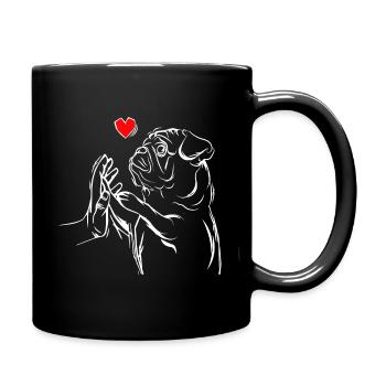 Mops Liebe Frauen Mädchen Geschenk - Tasse einfarbig - Schwarz - Rechts