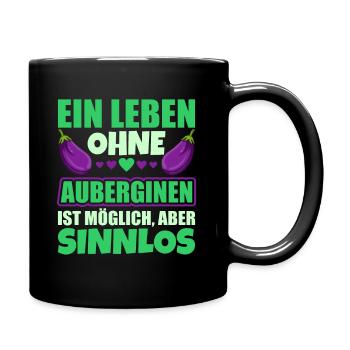 Aubergine - Tasse einfarbig - Schwarz - Rechts