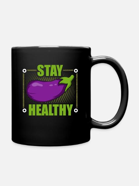 Aubergine - Tasse einfarbig - Schwarz