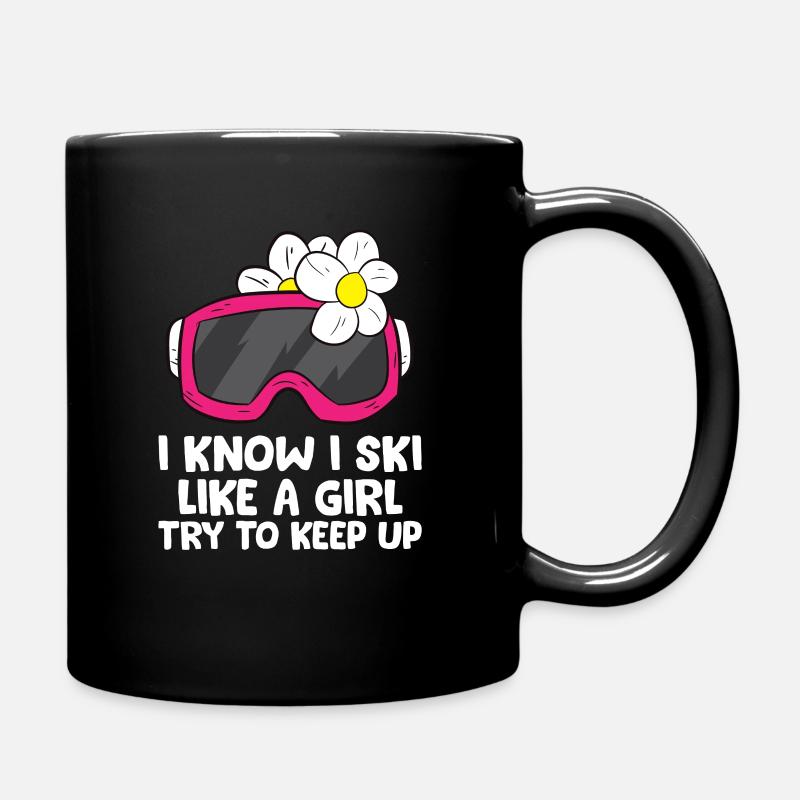 Ski Mädchen Skibrille Frauen Skifahrer Snowboard - Tasse einfarbig - Schwarz