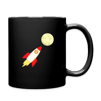 Bitcoin to the moon - Full Colour Mug - black - Right