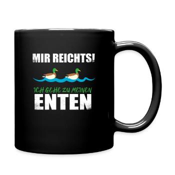 Mir reichts ich gehe zu meinen Enten - Ente - Tasse einfarbig - Schwarz - Rechts