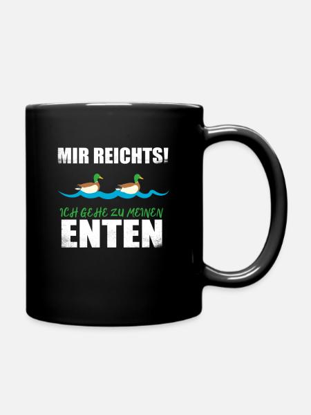 Mir reichts ich gehe zu meinen Enten - Ente - Tasse einfarbig - Schwarz