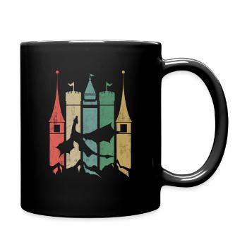 Dragon Retro Castle Vintage RPG Role Player - Tasse einfarbig - Schwarz - Rechts