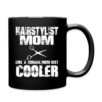 Friseur mama Friseursalon muttertag Mami - Tasse einfarbig - Schwarz - Rechts