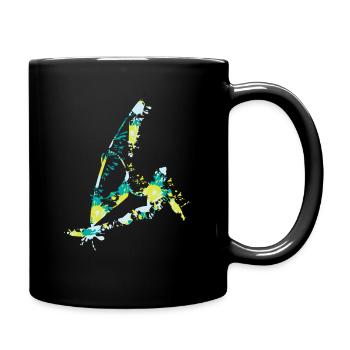 Wind surfing splash - Full Colour Mug - black - Right