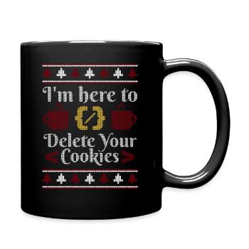 Ugly Sweater IT Nerd Cookie Deleting - Tasse einfarbig - Schwarz - Rechts