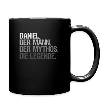 Vorname Daniel - Tasse einfarbig - Schwarz - Rechts