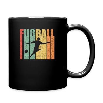Fußball Fußballer - Tasse einfarbig - Schwarz - Rechts