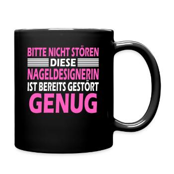 Nageldesignerin Nagelstylistin Spruch Geschenk - Tasse einfarbig - Schwarz - Rechts