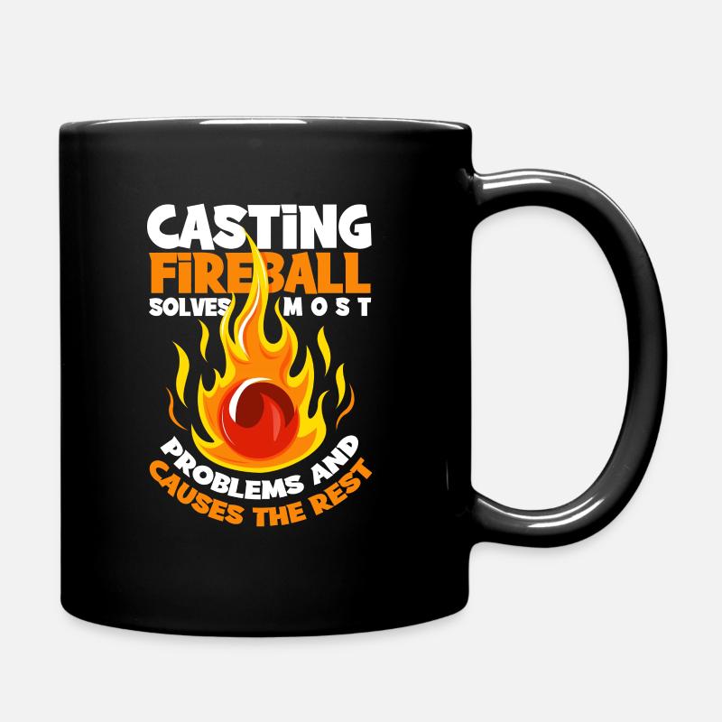 Fireball RPG Mage Geek Role Player Gift Tabletop - Tasse einfarbig - Schwarz