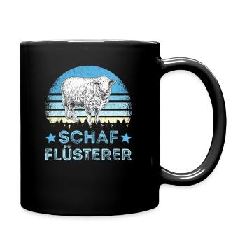 Schafe Schaf Flüsterer Schäfer Hirt Hirte Geschenk - Tasse einfarbig - Schwarz - Rechts