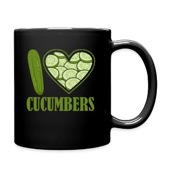 Gurke Grünes Gemüsegeschenk - Tasse einfarbig - Schwarz - Rechts