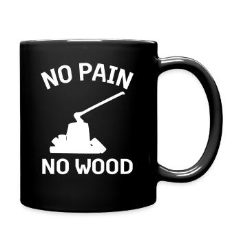 Holzfäller Waldmensch Förster Geschenk - Tasse einfarbig - Schwarz - Rechts