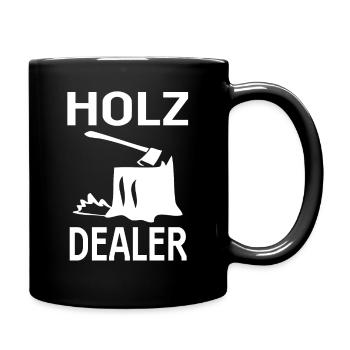 Holzfäller Waldmensch Geschenk - Tasse einfarbig - Schwarz - Rechts