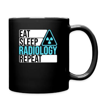 Eat Sleep Radiology Repeat - Full Colour Mug - black - Right