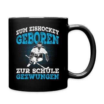 Zum Eishockey geboren Eishockeyspieler - Tasse einfarbig - Schwarz - Rechts