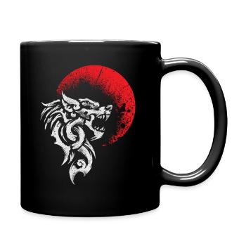 Viking Wolf Fenrir - Norse Mythology - Full Colour Mug - black - Right