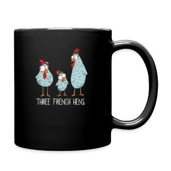 Three french Hens Weihnachten Weihnachtslied - Tasse einfarbig - Schwarz - Rechts