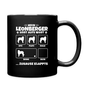 Leonberger Langhaar deutscher Wachhund - Tricks - Tasse einfarbig - Schwarz - Rechts