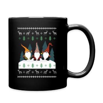 Cadeau de gnomies de Noël laid - Mug uni - noir - Droite